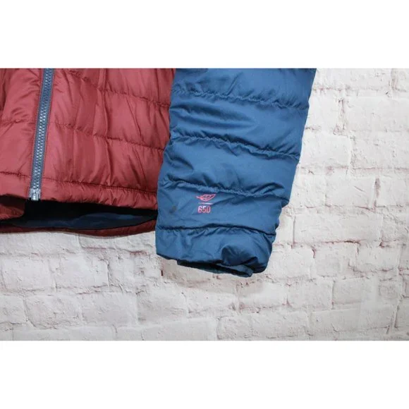 LL Bean Red Blue Colorblock Polyester Down Hooded Jacket XXXL Reg - Picture 5 of 8